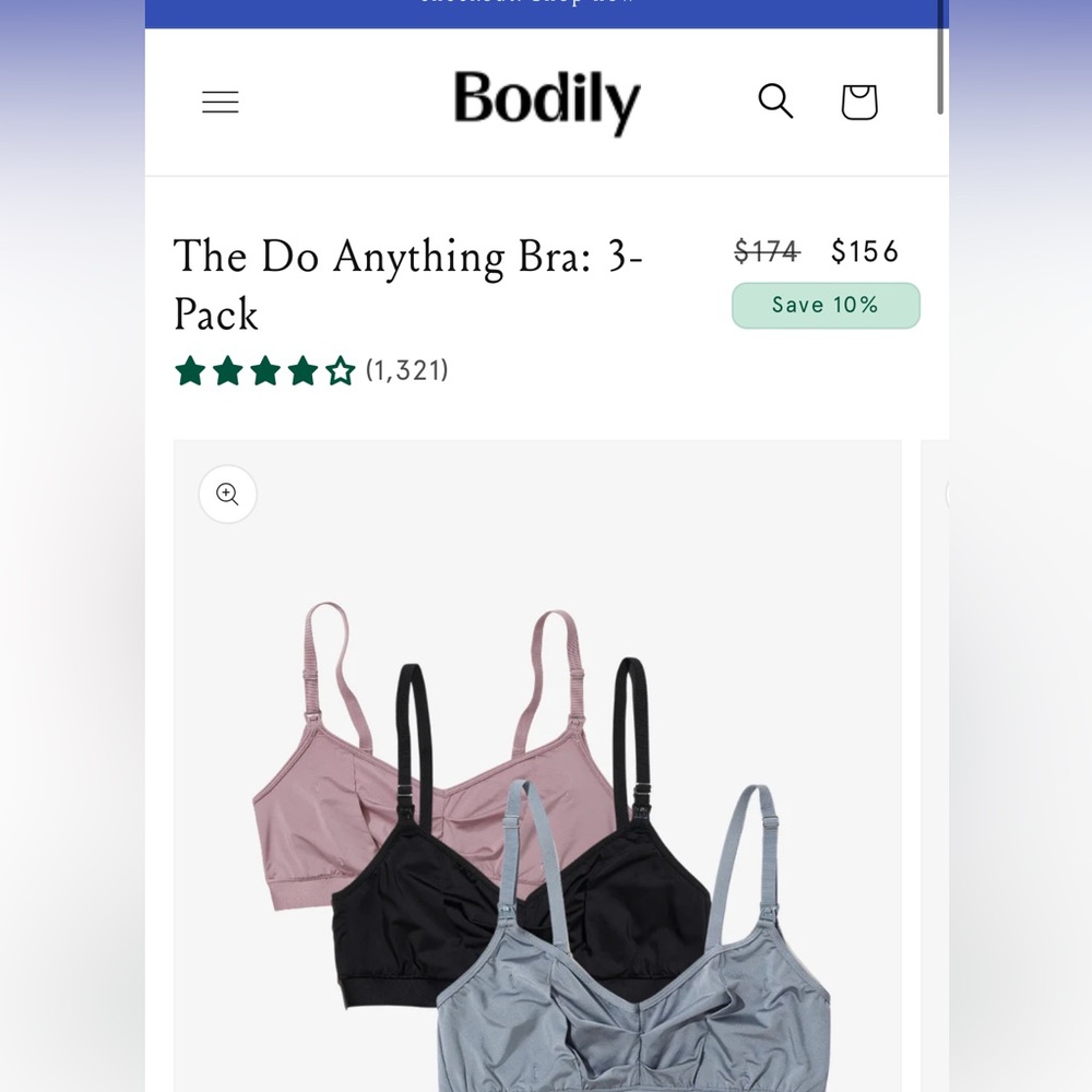 Bodily “The Do Anything Bra” - Medium black & dusk colors